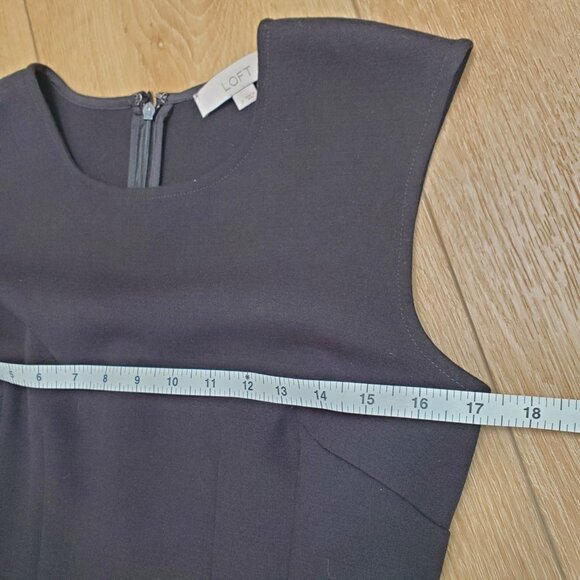 Ann Taylor LOFT Womens Black Cocktail Dress Size 2 Midi Sheath Career Office - Picture 8 of 10